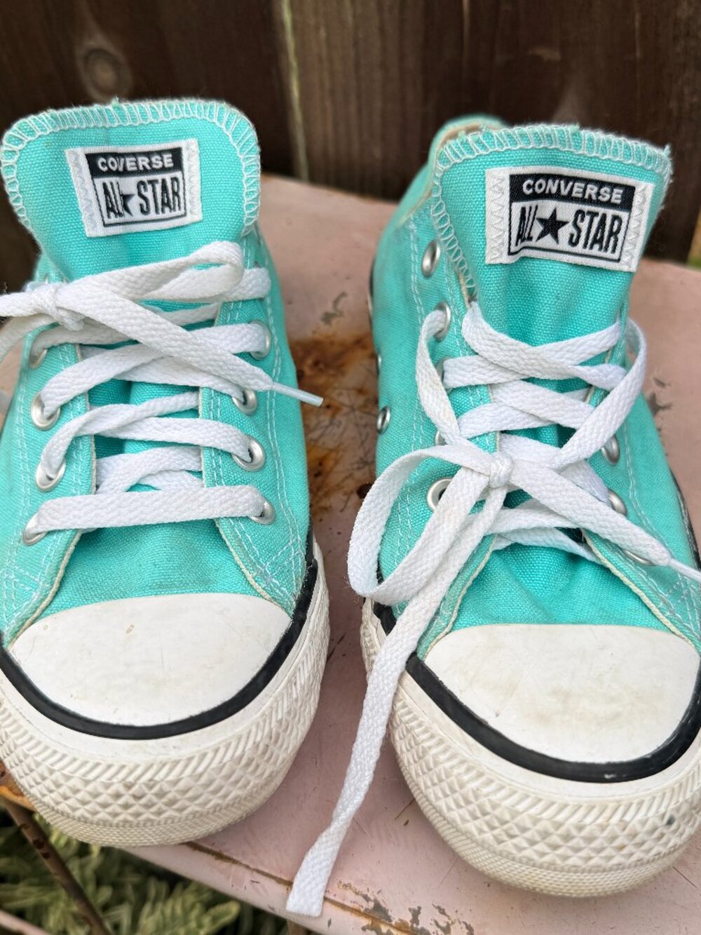 Turquoise Converse low Top Tennis Shoes Sneakers Chucks Size Womens 7 Mens 5
